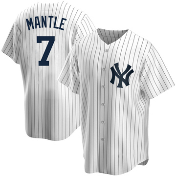 Men's New York Yankees Mickey Mantle White Home Jersey - Replica