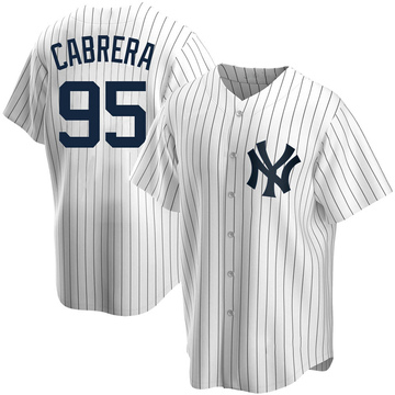 Men's New York Yankees Oswaldo Cabrera White Home Jersey - Replica