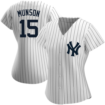 Women's New York Yankees Thurman Munson White Home Name Jersey - Replica